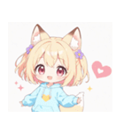 ゆるっと狐耳パーカーの女の子スタンプ（個別スタンプ：39）