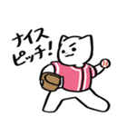 野球ねこ応援団・ピンクチームVer.（個別スタンプ：6）