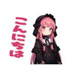 普段使いできる黒メルヘン系女の子たち18（個別スタンプ：2）