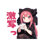 普段使いできる黒メルヘン系女の子たち18（個別スタンプ：6）