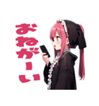 普段使いできる黒メルヘン系女の子たち18（個別スタンプ：8）