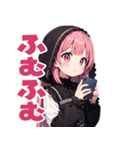 普段使いできる黒メルヘン系女の子たち18（個別スタンプ：11）