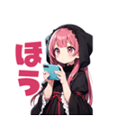 普段使いできる黒メルヘン系女の子たち18（個別スタンプ：12）