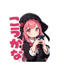 普段使いできる黒メルヘン系女の子たち18（個別スタンプ：15）