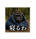 夏キャンプを楽しむゴリラ（個別スタンプ：11）