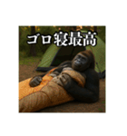 夏キャンプを楽しむゴリラ（個別スタンプ：22）