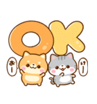 仲良し猫ちゃん♡豆柴犬ちゃん（個別スタンプ：7）