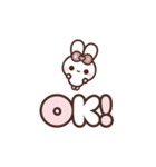 [❶]▶️動く⬛ピョンピョンラビット⬛ローズ（個別スタンプ：3）