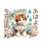 今を使える梅雨と初夏の水彩ねこ‎︎✿（個別スタンプ：18）