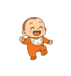 オレンジの服を着た赤ちゃん（個別スタンプ：1）