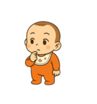オレンジの服を着た赤ちゃん（個別スタンプ：4）