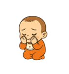 オレンジの服を着た赤ちゃん（個別スタンプ：7）