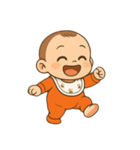 オレンジの服を着た赤ちゃん（個別スタンプ：9）