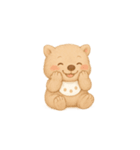 毎日使えるウォンのふわふわスタンプ(無言)（個別スタンプ：4）