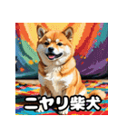 ニヒルな柴犬のランダム表情スタンプ（個別スタンプ：1）