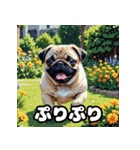 表情いろいろ！かわいいパグスタンプ（個別スタンプ：3）