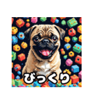 表情いろいろ！かわいいパグスタンプ（個別スタンプ：6）