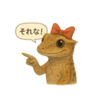赤リボンのクレステッドゲッコー（個別スタンプ：3）