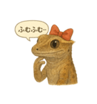 赤リボンのクレステッドゲッコー（個別スタンプ：4）