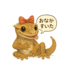 赤リボンのクレステッドゲッコー（個別スタンプ：6）