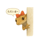赤リボンのクレステッドゲッコー（個別スタンプ：11）