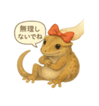赤リボンのクレステッドゲッコー（個別スタンプ：22）