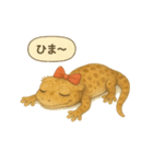 赤リボンのクレステッドゲッコー（個別スタンプ：28）
