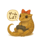 赤リボンのクレステッドゲッコー（個別スタンプ：39）