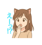 猫耳ガールのゆるかわスタンプ（個別スタンプ：3）