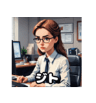 ランダムな表情×オフィスレディ40連発！（個別スタンプ：18）
