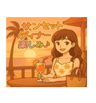 南国リゾート満喫中の大人女子（個別スタンプ：19）