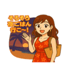 南国リゾート満喫中の大人女子（個別スタンプ：23）