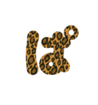 3-3ひらがな(白豹柄)アレンジ平仮名ヒョウ（個別スタンプ：9）