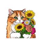 あなたへ贈る花束、猫（個別スタンプ：1）