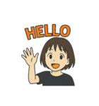 アクティブガールの英語スタンプ（個別スタンプ：1）