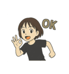 アクティブガールの英語スタンプ（個別スタンプ：2）