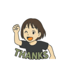 アクティブガールの英語スタンプ（個別スタンプ：6）