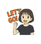 アクティブガールの英語スタンプ（個別スタンプ：7）