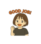アクティブガールの英語スタンプ（個別スタンプ：14）