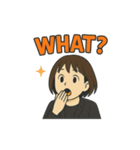 アクティブガールの英語スタンプ（個別スタンプ：24）
