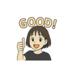 アクティブガールの英語スタンプ（個別スタンプ：37）