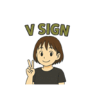アクティブガールの英語スタンプ（個別スタンプ：39）