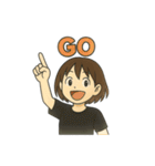 アクティブガールの英語スタンプ（個別スタンプ：40）