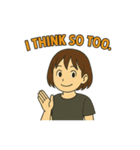 アクティブガールの英語スタンプ 2（個別スタンプ：19）