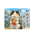 夏を感じるサマーな三毛猫スタンプ（個別スタンプ：12）