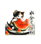 夏を感じるサマーな三毛猫スタンプ（個別スタンプ：18）