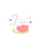 まんじゅうみたいな白い猫-ご満悦-（個別スタンプ：2）