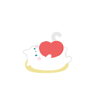 まんじゅうみたいな白い猫-ご満悦-（個別スタンプ：3）