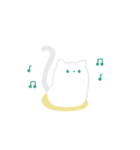 まんじゅうみたいな白い猫-ご満悦-（個別スタンプ：5）