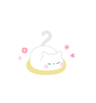 まんじゅうみたいな白い猫-ご満悦-（個別スタンプ：7）